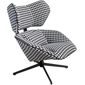 Comparateur de prix : Fauteuil pivotant en tissu noir et blanc
