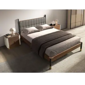 Lit en simili-cuir gris foncé