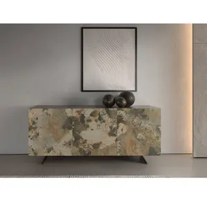 Comparateur de prix : ANGEL CERDA Buffet moderne en bois taupe métallisé avec détails en marbre
