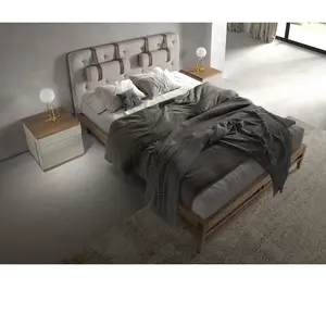 Comparateur de prix : Angel Cerda Lit tufté en tissu gris 160x200