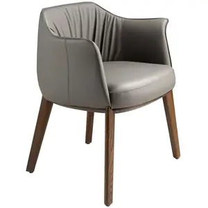 Comparateur de prix : ANGEL CERDA Chaise moderne en simili-cuir gris avec accoudoirs - élégance et confort