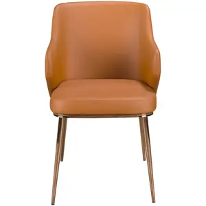 Chaise en similicuir marron pas cher