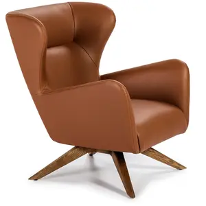 Comparateur de prix : Angel Cerda Fauteuil pivotant simili cuir et bois