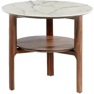 Comparateur de prix : Angel Cerda Table d'angle de noyer 2047C, Ø60 x 50 cm. -