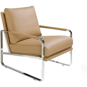 Comparateur de prix : Angel Cerda Fauteuil simili cuir et pieds acier
