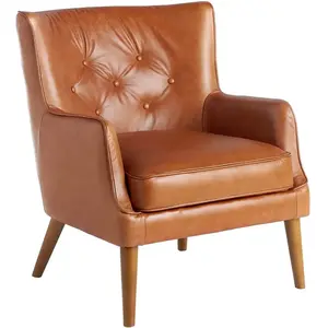 Comparateur de prix : Angel Cerda Fauteuil Confident cuir capitonné brun