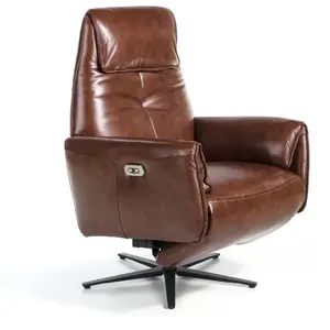 Angel Cerda Fauteuil pivotant double relax en cuir