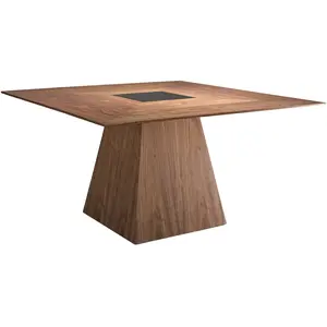 AC ANGEL CERDÁ Table à manger avec verre noir - 6 personnes