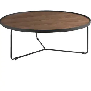 Comparateur de prix : Angel Cerda Table basse ronde et acier noir 2006C, Ø100 x 35 cm. -