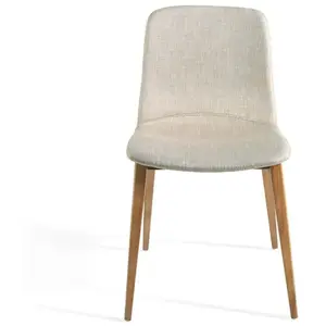 Comparateur de prix : Chaise en tissu et bois couleur noyer 4049C, 60 x 48 x 78 cm. -