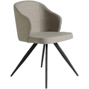 Angel Cerda Chaise en tissu avec pieds en acier noir 4057C, 48 x 57 x 82 cm. -