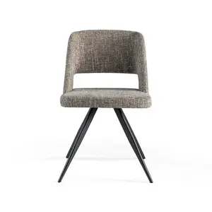 Chaise en tissu et pieds en acier noir 4010C, 53 x 61 x 82 cm. - pas cher
