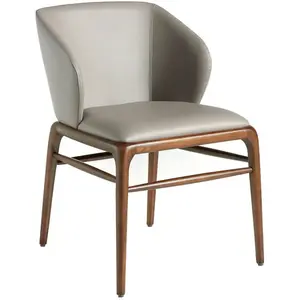 Comparateur de prix : Chaise en simili cuir et bois noyer 4065C, 55 x 60 x 76 cm. -