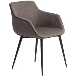 AC ANGEL CERDÁ Fauteuil en tissu et acier noir 4005C, 60 x 59 x 77 cm. - pas cher