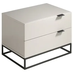 Comparateur de prix : Table de chevet en bois gris perle 7004C, 55 x 41 x 41 cm. -