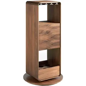 Angel Cerda Meuble bar pivotant de noyer 3115C, 43 x 40 x 128 cm. -