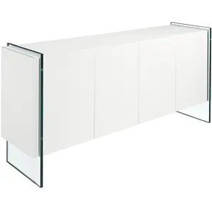 Angel Cerda Buffet 4 portes bois laqué et pieds verre trempé LinaVendu paramazon