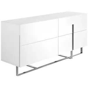 Comparateur de prix : AC ANGEL CERDÁ Buffet blanc et acier chromé 3052C, 160 x 46 x 75 cm. -