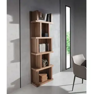 Comparateur de prix : Angel Cerda Etagère en bois couleur noyer 3024C, 60 x 28 x 190 cm. -