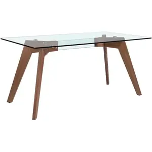 Comparateur de prix : Angel Cerda Table à manger en verre trempé et bois 1031.01, 160 x 95 x 76 cm. -
