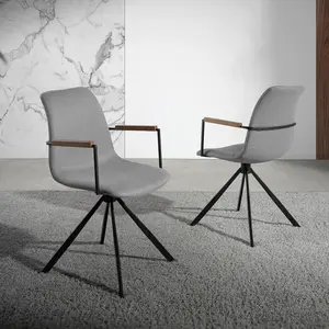 Chaise pivotante en tissu avec pieds en acier Angel Cerdà 50x62x85 cm