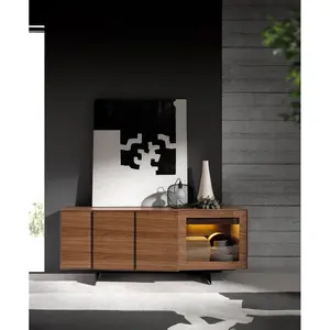 Comparateur de prix : Angel Cerdà¡ Buffet de noyer avec éclairage intérieur à led 3218C, 180 x 60 x 76 cm. -