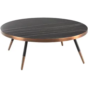 Comparateur de prix : Table d'angle ronde en porcelaine noire 2068C, Ø90 x 30 cm. -