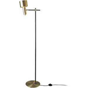 Lampadaire en alu doré et acier noir 8069C, 50 x 30 x 164 cm. -