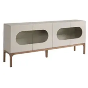 Comparateur de prix : Angel Cerda Buffet en bois gris et noyer avec éclairage intérieur