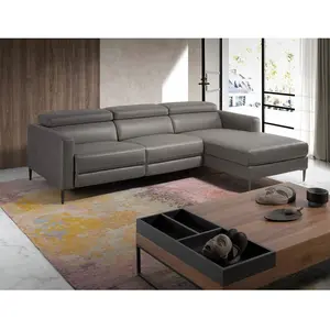 Comparateur de prix : Angel Cerdá Canapé D'angle En Cuir Gris Avec Relax