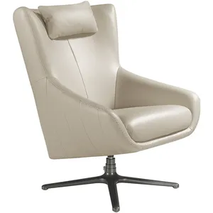 Comparateur de prix : Angel Cerda Fauteuil pivotant en cuir gris 5090C, 76 x 90 x 100 cm. -