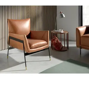 Comparateur de prix : Fauteuil pivotant tapissé de cuir brun 5091C, 67 x 75 x 87 cm. -