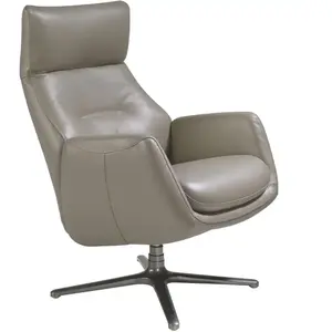 Comparateur de prix : Angel Cerda Fauteuil pivotant inclinable en cuir gris 5092C, 69 x 86 x 109 cm. -