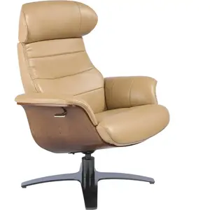 Angel Cerda Fauteuil pivotant rembourré en cuir 5087C, 80 x 84/114 x 100/108 cm. -