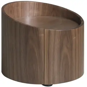 Angel Cerda Table de chevet ronde en Noyer