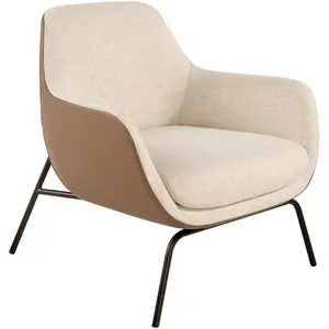 Comparateur de prix : Fauteuil en tissu et simili cuir 5099C, 77 x 76 x 84 cm. -