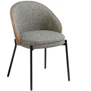 Comparateur de prix : Chaise en tissu et bois de noyer 4115C, 54 x 54 x 75 cm. -