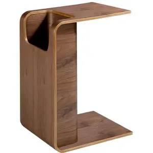 Angel Cerda Table d'appoint rectangulaire effet bois noyer pas cher