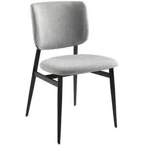 Chaise en tissu gris clair pas cher