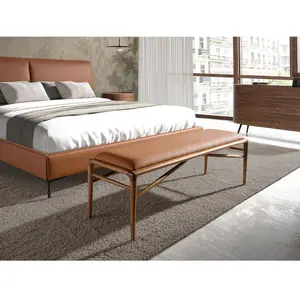 Comparateur de prix : Angel Cerda Tabouret en simili cuir marron