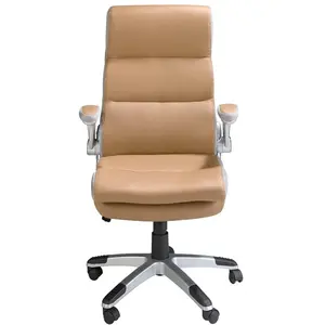 Comparateur de prix : Angel Cerdá Chaise de bureau pivotante en croûte de cuir marron 4141C, 66 x 72 x 112/122