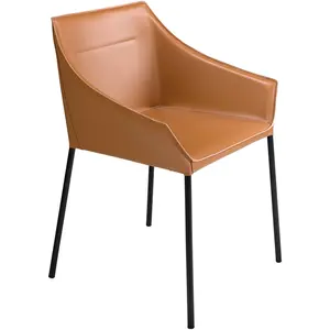 Chaise en croûte de cuir Angel Cerdà 62x60x79 cm pas cher