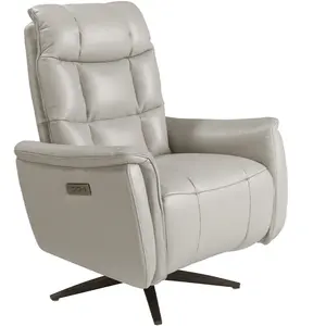 Angel Cerda Fauteuil pivotant en cuir gris