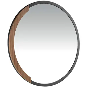 Comparateur de prix : Miroir mural rond acier noir