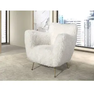 Fauteuil en tissu blanc à poils longs ANGEL CERDA SL