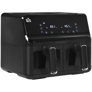 Homcom Friteuse Double Air avec 8 Programmes 8L 2500W Noir pas cher