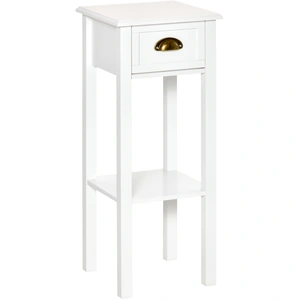 HOMCOM Table d'appoint style moderne 30x30x75 cm blanc pas cher