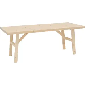 Decowood Table basse en bois de sapin naturelle 120x45cm pas cher