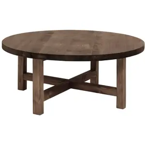 Decowood Table basse en bois de sapin marron Ø60x40cm pas cher
