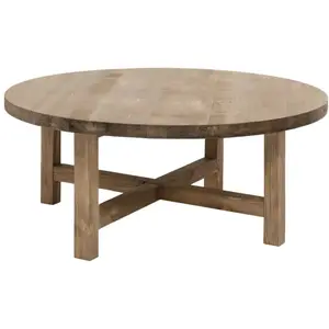 Decowood Table basse en bois de sapin vieilli Ø80x35cm pas cher